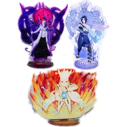 New Naruto Figures Acrylic Toys Anime Uchiha Sasuke Kakashi Jiraya Action Model Cartoon Doll Kawaii Birthday Gift for Boys Girls