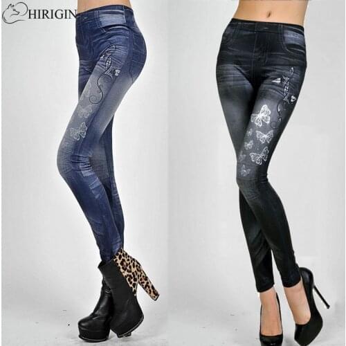 New Fashion Denim Womens High Waist Slim Fit Skinny Leggings Stretch Jeans Pants Soft Jeggings Pencil Pants Hot Selling