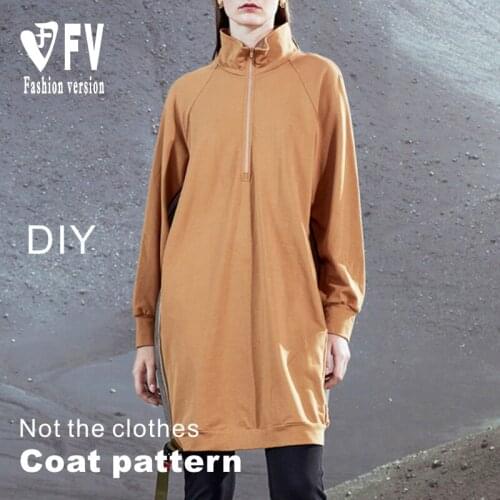 Clothing DIY pattern womens long loose dress coat pattern shop 1:1 sewing design drawing BWT-126