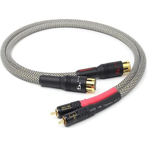 QED Four-core Alloy Silver Plating 2 RCA Male To XLR Male Female Audio Cable Gold Plug for Amplifier CD Player
