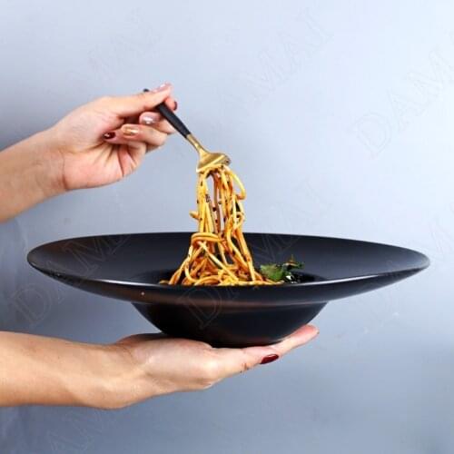 Underglaze Ceramics Plates Pasta Dish Main Course Dinner Plate Fruit Salad Dishes Restaurant Serving Tray Home Decoration Modern