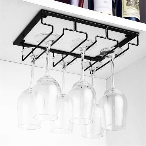 Wine Glasses Holder Hanging Rack Kitchen Bar Wall Hanging Champagne Wine Rack Glass Cup Holder Storage