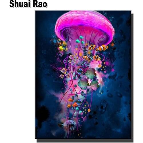 Full Square/round Diamond painting jellyfish fish turtles Picture diamond embroidery 5 d cross stitch Diamond mosaic Tree Snow