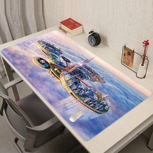 City of Sky Mousepad Hot Pad Gamer Mouse Mat Large Gaming Keyboard Mause Cute Carpet Anime Accessories Kawaii PC Cabinet Desk