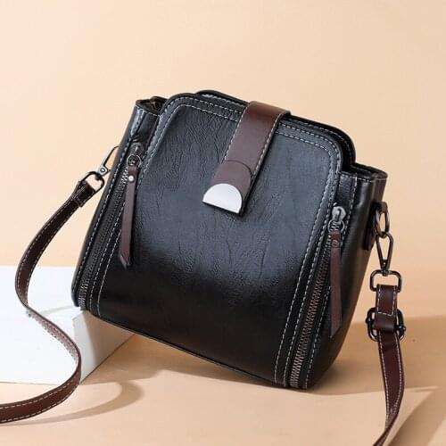 Luxury Bucket Bag For Women PU Leather Crossbody Bag 2021 Trendy Shoulder Messenger Bag Simple Lady Handbag Pouch Girls Purse