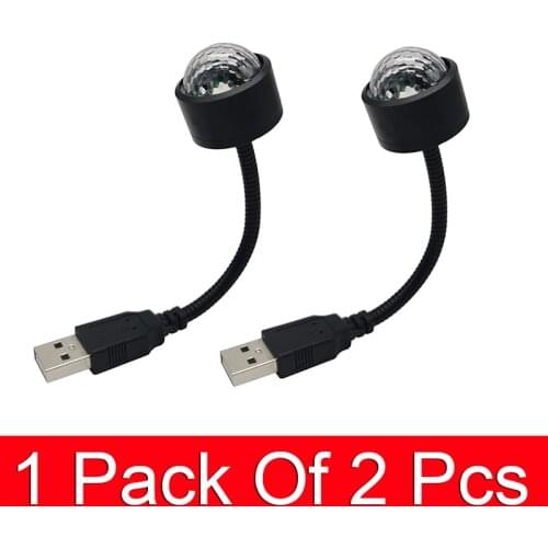 2 Pcs LED Atmosphere Lamp Car Voice Control Atmosphere Light USB Car Lights Car Decoration Atmosphere Lights For Night Driving