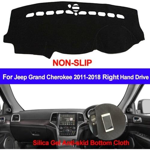 TAIJS For Jeep Grand Cherokee 2011- 2013 2014 2015 2016 2017 2018 Dash Mat DashMat Silicone Non-Slip Sun Shade Dashboard Cover