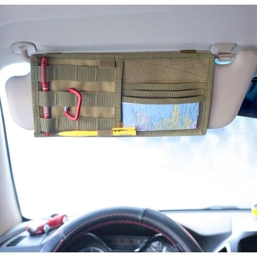 CQC Tactical MOLLE Vehicle Visor Panel EDC Tool Pouch CD Storage Bag Truck Car Sun Visor Organizer Auto Gear Accessories Holder