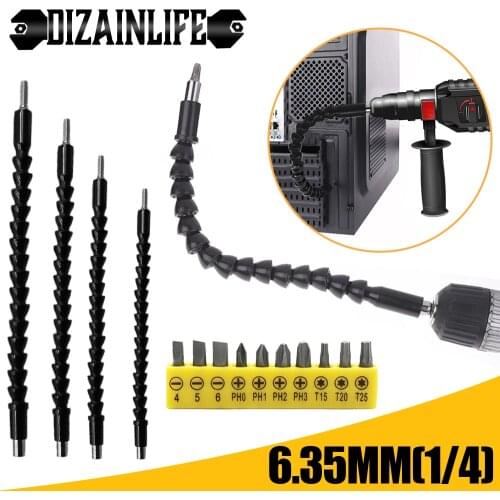 Flexible Shaft Extension Bits Holder Link for Electronic Drill Hex Screwdriver Soft Impact Driver Extend Rod Drill Power Tool