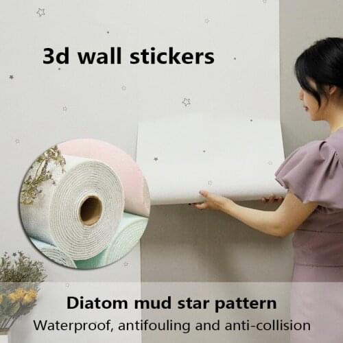 Moisture-Proof Self-Adhesive Wallpaper Waterproof 3D Wall Sticker Self-Adhesive Panel Bedroom Kitchen Bathroom Furniture Decora