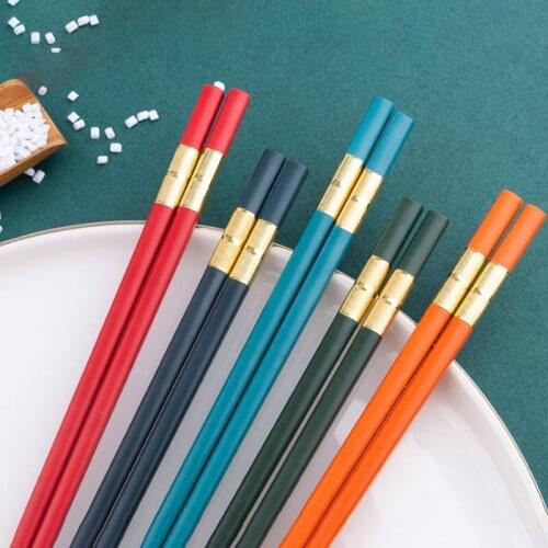 Pointed Chopsticks Kitchen Gadgets Tableware DIY Handmade 1Pair Reusable Non-slip Pure Color Nice Gift Chinese Style
