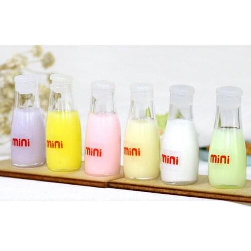 1/12 Dollhouse Food Play Supermarket Scene Mini Bottle Milk Model Toy DIY Gift Kids Educational Toys for Children Gifts