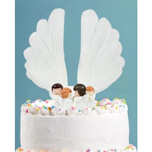 1Pcs Angel Wing Cake Topper Flag Kids Birthday Party Wedding Decoration Dessert Cake Baking Birthday Baby Shower Supplies