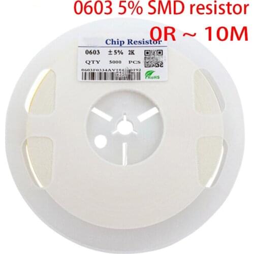 100pcs 0603 5% SMD resistor 0R ~ 10M 1/10W 0 1 10 100 150 220 330 470 ohm 1K 2.2K 10K 100K 1M 0R 1R 10R 100R 150R 220R 330R 470R