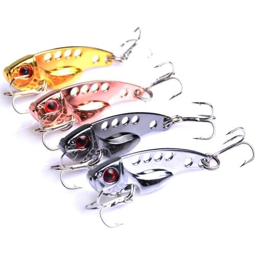 100pcs/lot Metal VIB 3.5G/3.5CM Fishing Lure Vibration Spoon Spinner Lure Crankbait Bass Artificial Hard Bait Cicada VIB Tackle