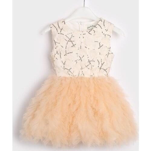 New Baby Girl Tutu Dress Kids Sleeveless Christening Tulle Sequined Wedding Party Princess Dresses Toddler Girls Clothes