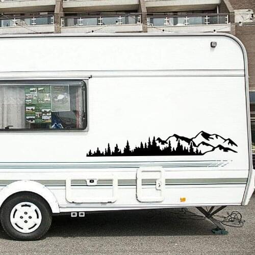 PVC Car Removable Sticker Unique Waterproof Black Mountain RV 100*17cm