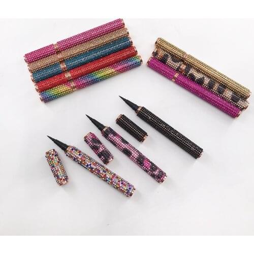 Free Shipping Diamond Waterproof Black Self-adhesive Eyeliner Pen No Blooming Beauty Makeup Tool For Women