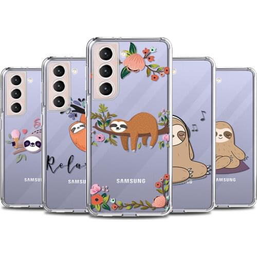 Sloth Cute Animals Clear Shell For Samsung Galaxy S20 FE S21 Ultra Lite 5G CapaFor SAMSUNG S20 S10 S8 S9 Plus S10e TPU Coque