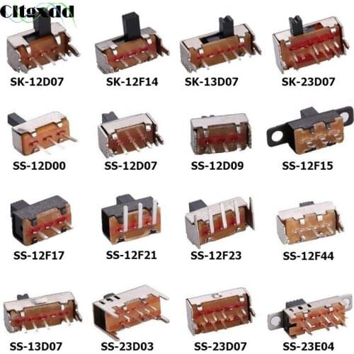 Cltgxdd 10PCS SS 12D00 Slide Switch Slide Gear Fluctuation Band 2/3 File Single Double Horizontal Mini Horizontal Power Supply
