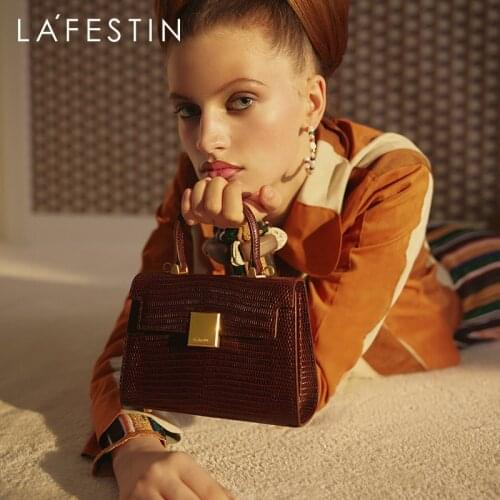LA FESTIN Designer Handbag Original 2021 New Lizard Pattern Classic Shoulder Bags Retro Wild Messenger Leather Hand Carry Bag