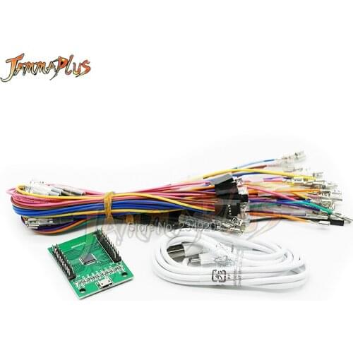 DIY 2 Player Arcade Bundles kit Parts Computer chip Zero delay USB Encoder Support PC /PS3 / Raspberry Pi With Wiring C