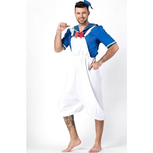 Halloween Cosply Costume Cute Couple White Suspender pant halloween his-and-hers clothes costume Dancing Wear