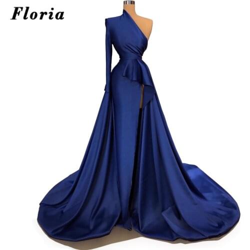 Muslim One Shoulder Formal Celebrity Dresses Newest Dubai 2020 Arabic Red Carpet Runaway Dresses Evening Party Gowns Robe Soiree