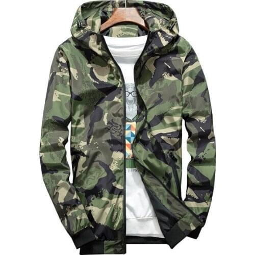 Autumn Winter Jackets Men Camouflage Hooded Coats Casual Zipper Male Windbreaker Men Clothing Jackets Clothes For Men Streetwear