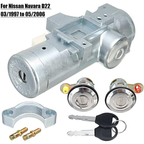 Set of Lock Door Ignition Barrel with 2 Keys For Nissan Navara D22 1997 1998 1999 2000 2001 2002 2003 2004 2005 2006