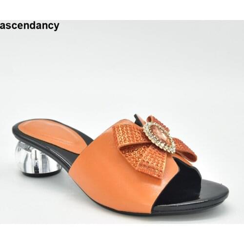 New Summer Womens Party Banquet Luxury Diamond Africa Nigeria Womens Slippers Elegant Party Transparent Heels