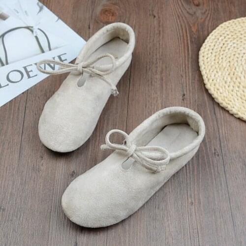 Japanese Peas Shoes Retro Doll Shoes Literary Small Fresh Womens Single Shoes Mori Girl Shallow Mouth Flat Shoes Handmade Flats