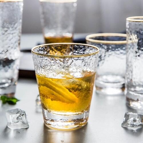 Очки кружка Cold Water Glass Living Room Drinking Cup Coffee Mugs Phnom Penh Glasses Set Hammer Pattern Transparent Ins Caneca