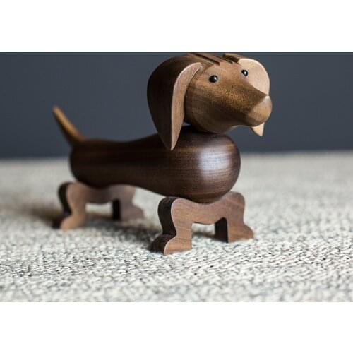Wholesale Teckel sausage dogs wooden puppies Dackel home car accessories birthday gifts can be issued German Dachshund