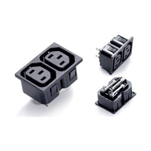 10pcs/lot AC power 2 position IEC320 C13 Industrial socket plug IEC 320 C13 Power Socket two couple C13 Electrical Socket