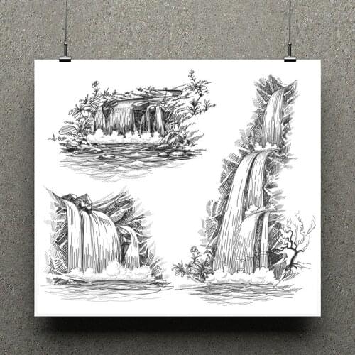AZSG Different Waterfall Clear Stamps For Scrapbooking DIY Clip Art /Card Making Decoration Stamps Crafts