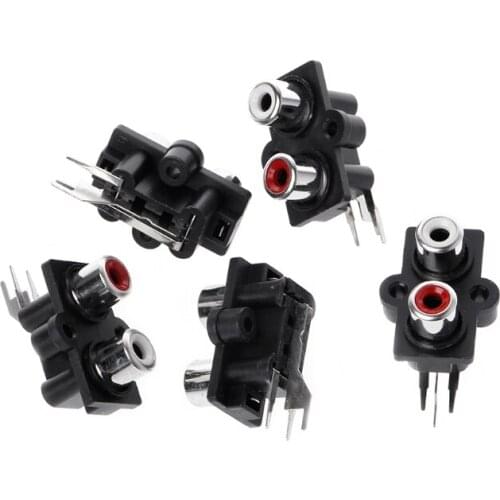Drop Ship 5 Pcs PCB Mount 2 Position Stereo Audio Video Jack RCA Female Connector