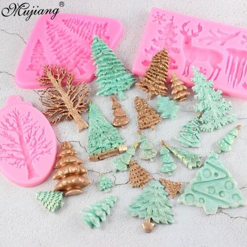 Christmas Tree Decorations for Party Fondant Cake Decorating Tools DIY Chocolate Biscuits Candy Cupcake Silicone Baking Mold