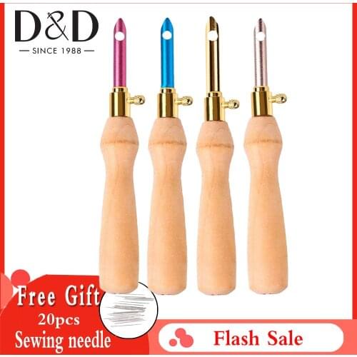 Wooden Handle Embroidery Pens Adjustable Punch Needles Embroidery Punch Needles Weaving Tools for DIY Craft Sewing Tool