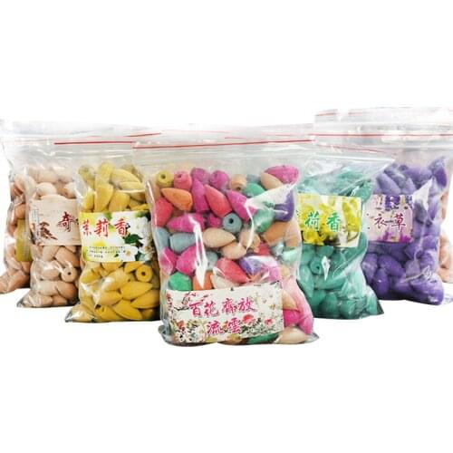 Manual 100 Cones Waterfall Encens Meditation Aromaterapia Incenso Room Refreshing Zen Eandalwood Artificial Scent Bagged