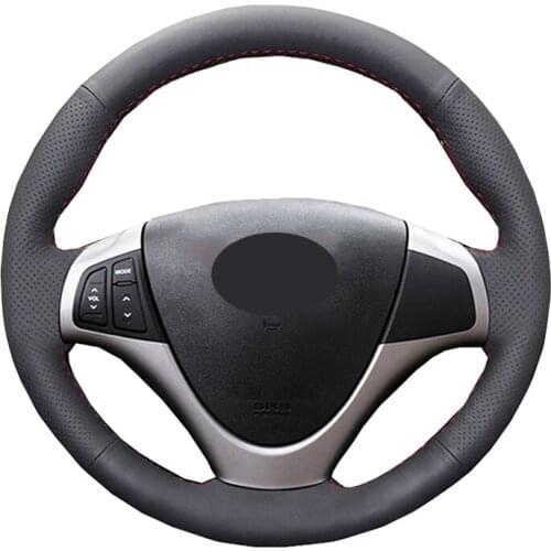 DIY Hand Sewing Car Steering Wheel Cover Wrap Leather Suede Volant For Hyundai i30 2007 2008 2009 2010 2011 2012 Elantra Touring