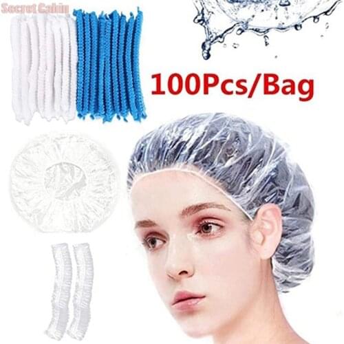 100 pcs/lot Microblading Plastic Permanent Sterile Disposable Hat For Eyebrow Tattooing Catering Hat Makeup Hair Net Caps