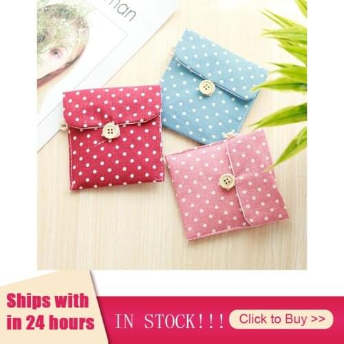 Sanitary Napkin Storage Bag Canvas Sanitary Pads Pouch Cartoon Shape Key Coin Purse Credit Card Package Dropshipping