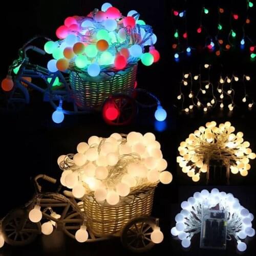 5/3M LED ball light string Round Ball Garland Waterproof Lighting Lamp Holiday Wedding Christmas Party Garden Decoration Lights