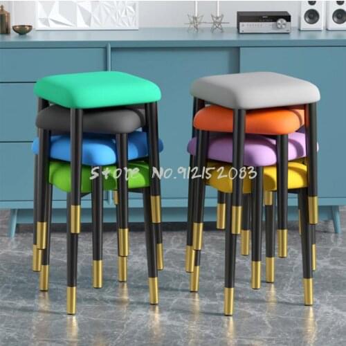 Stool Household Stackable Small Bench Dining Chair Simple Dining Table Stacked Square Stool Desk Light Luxury Round Stool Makeup