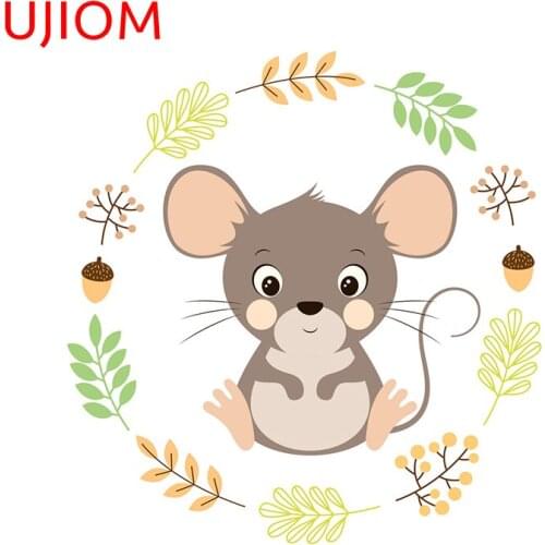 UJIOM Cute Mouse Computer Decals for Furniture Living Room Decoration Bedroom Decor Wall Stickers Funny Cartoon Anime Decals