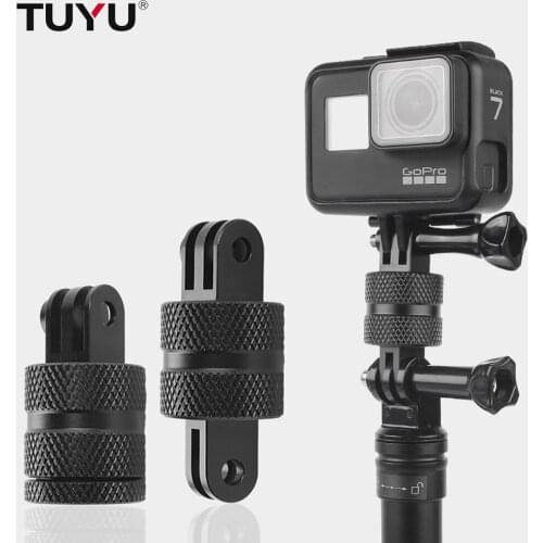 High quality CNC aluminum tripod adapter mount with 1/4 hole 360 degree swivel base for GoPro SJCAM YI EKNE OSMO Action camera
