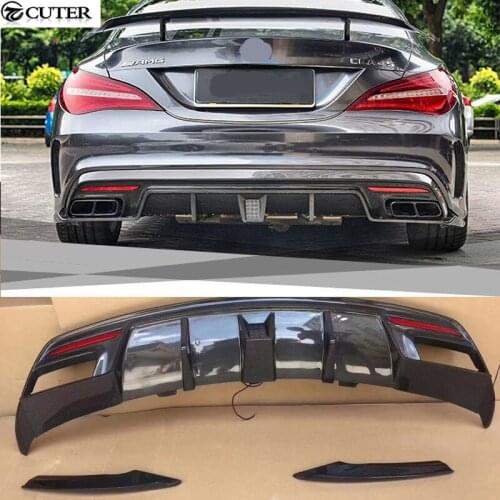 W117 C117 CLA250 CLA45 P style carbon fiber FRP Rear bumper lip Diffuser for Benz W117 C117 PAKTECHZ style 14-15