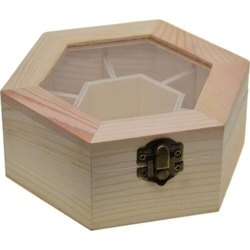 Unfinished Wood Storage Box with Lip Modern Storage Organizer with 7 Slots for Ring Bracelet Necklace Earrings Accessories