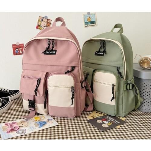 2021 Fashion Backpack Kawaii Women Laptop school bags for teenager girls Canvas Bookbag Female Travel Bagpack Mochila Feminina